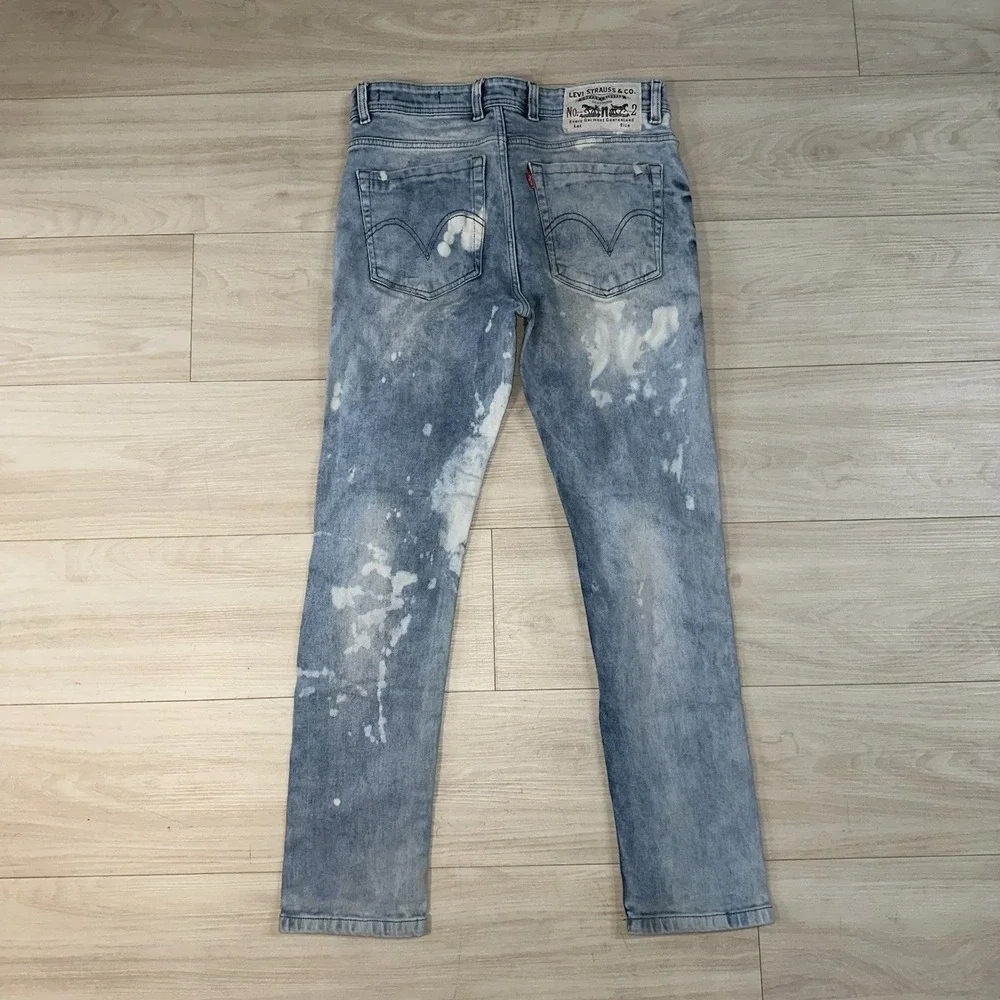 Levi's Skinny Taper Paint‎ Splatter Jeans size 31x29 Preppy Stretch Distressed